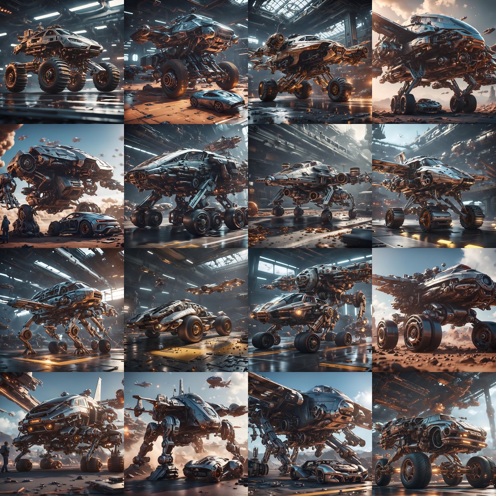 Rat Driver in Sci-Fi Flying Car Scene