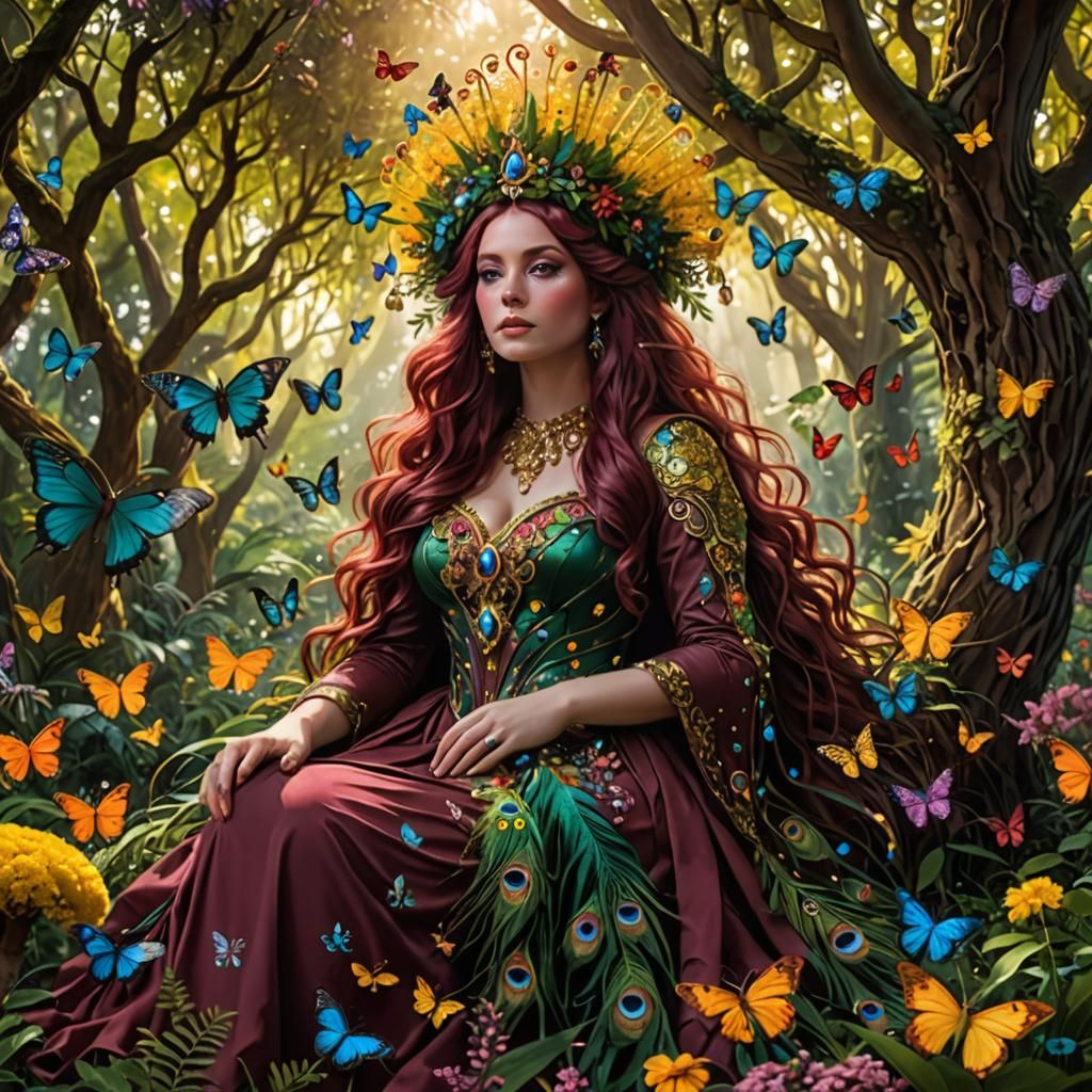 Ethereal Queen Under the Mimosa Tree