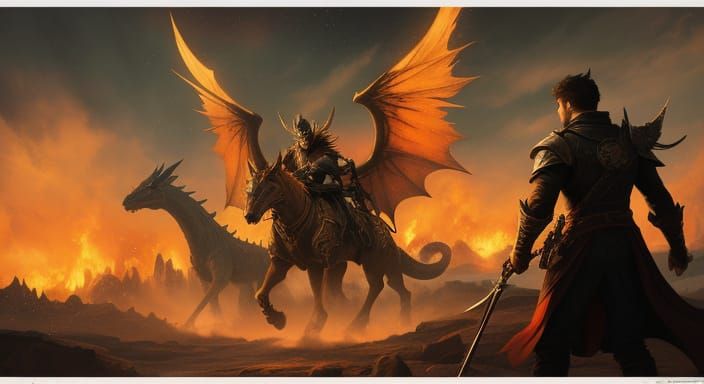 Heroic Figures Emerge in Dark Fantasy City