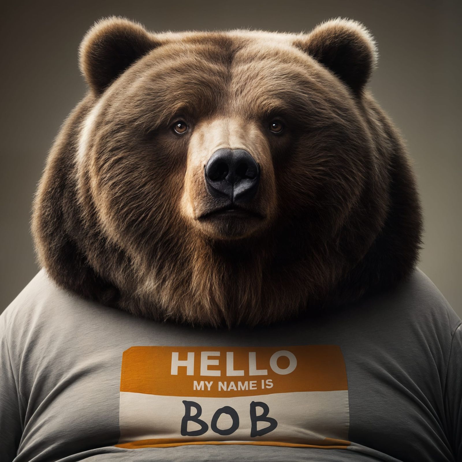 Obese Kodiak Bear Portrait with Sarcastic Gaze