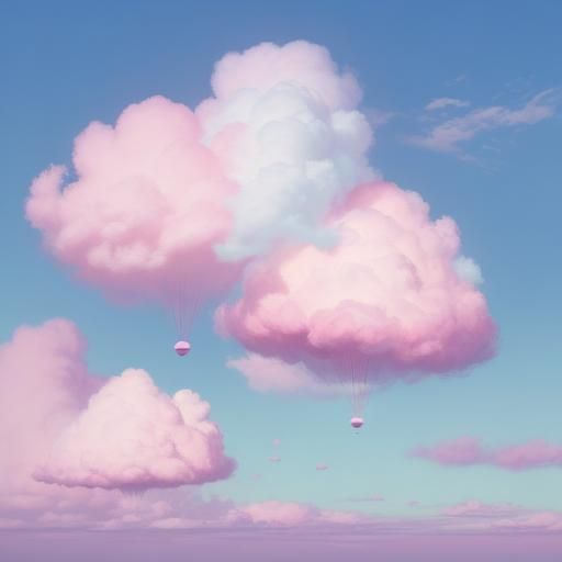 Pink Velvety Creature in Surreal Pastel Landscape