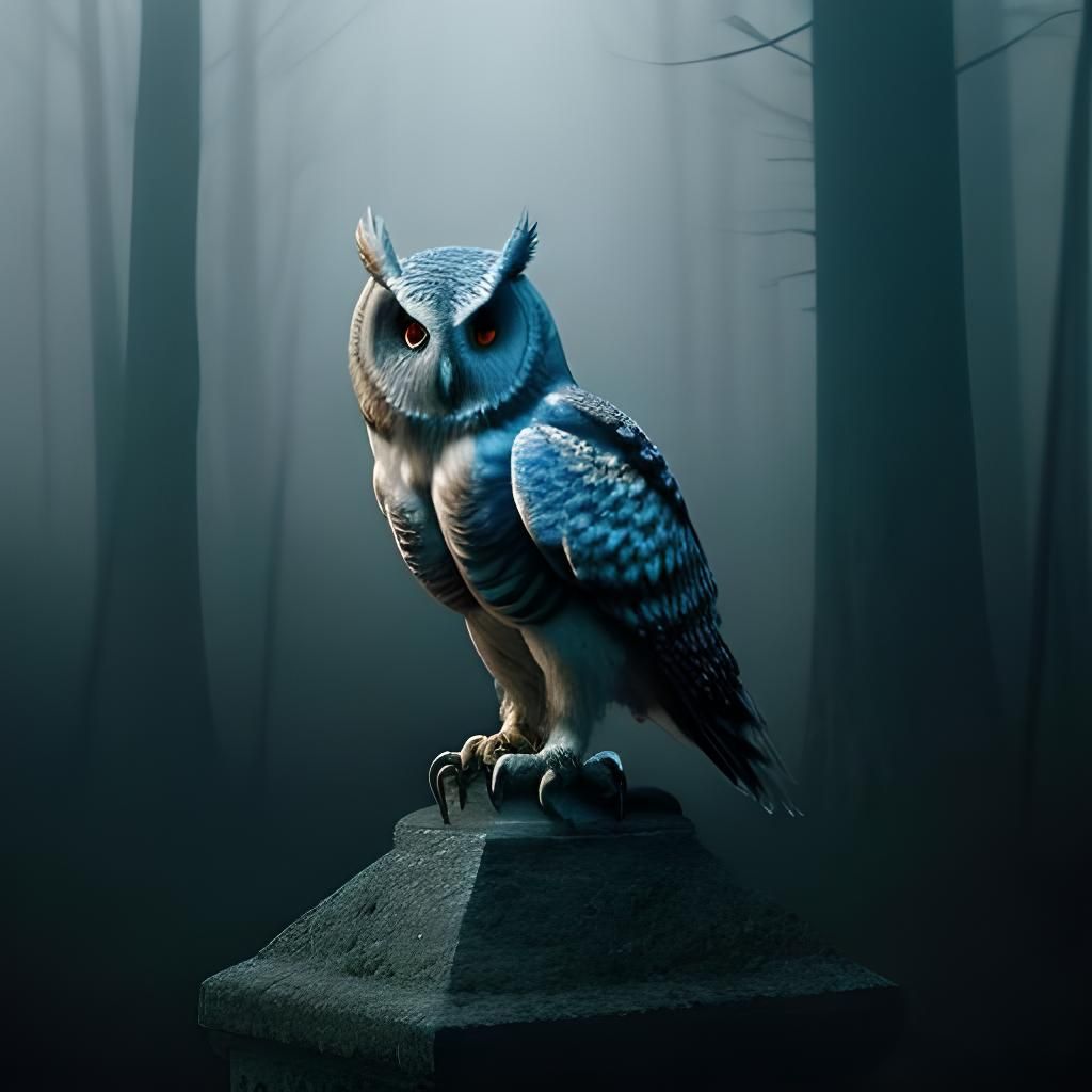 Angelic Owl in Cinematic Film Style
