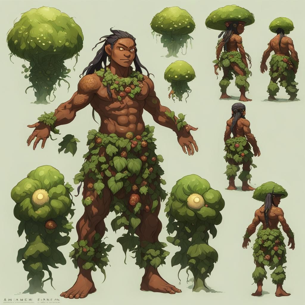 Māori God of Uncultivated Food in Anime Style