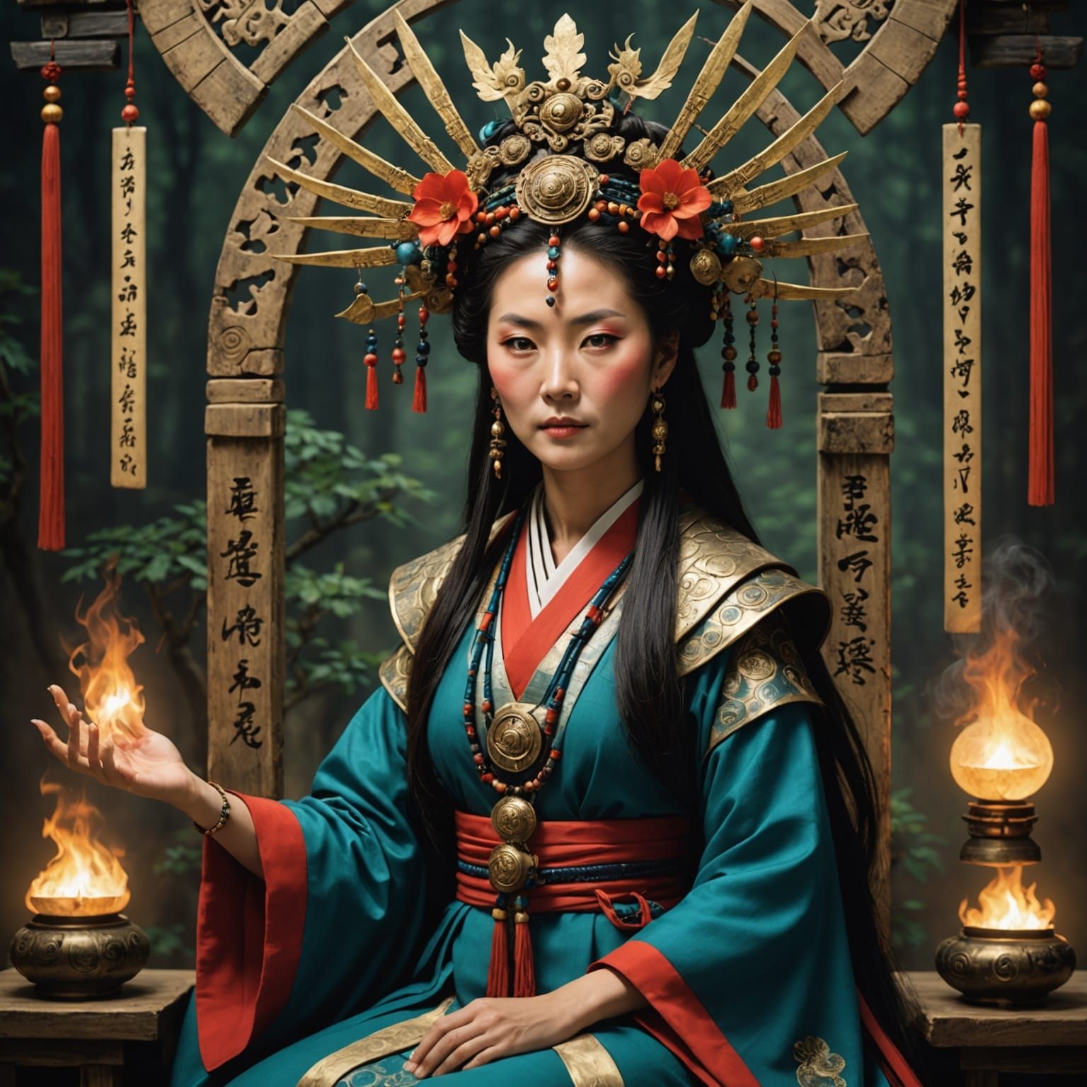 Shaman Queen Himiko Ruling Yamatai Kingdom in Ancient Japan