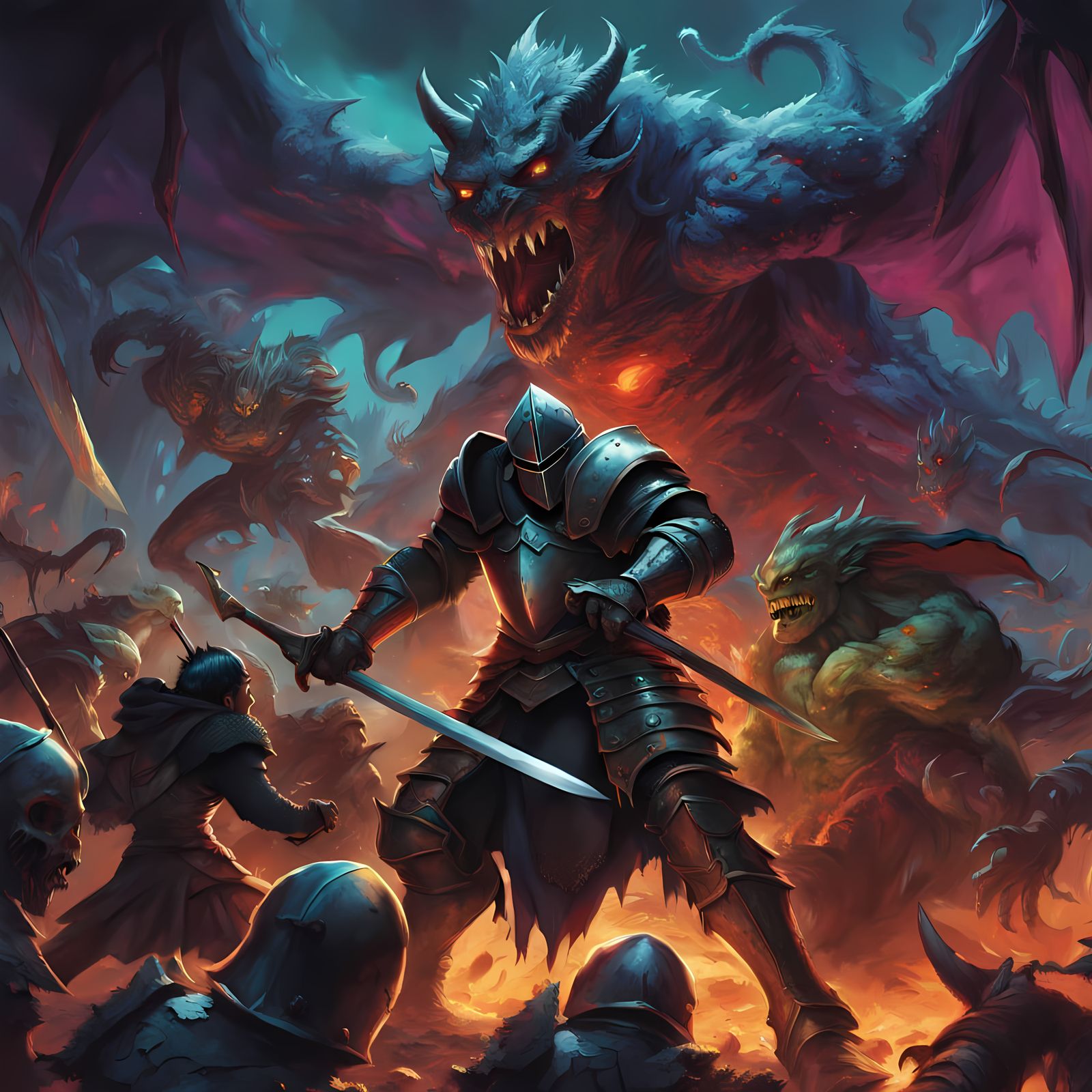 Knight Defends Family From Monster Horde in Epic Battle