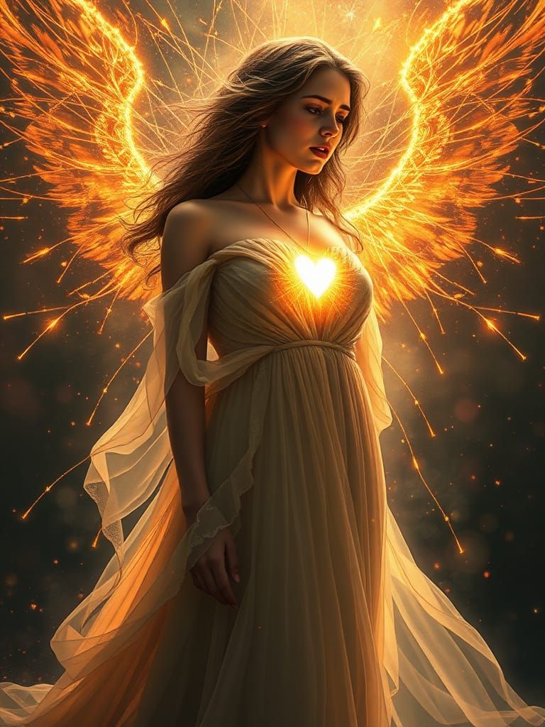 Woman with Bursting Light: Dramatic Splash Art