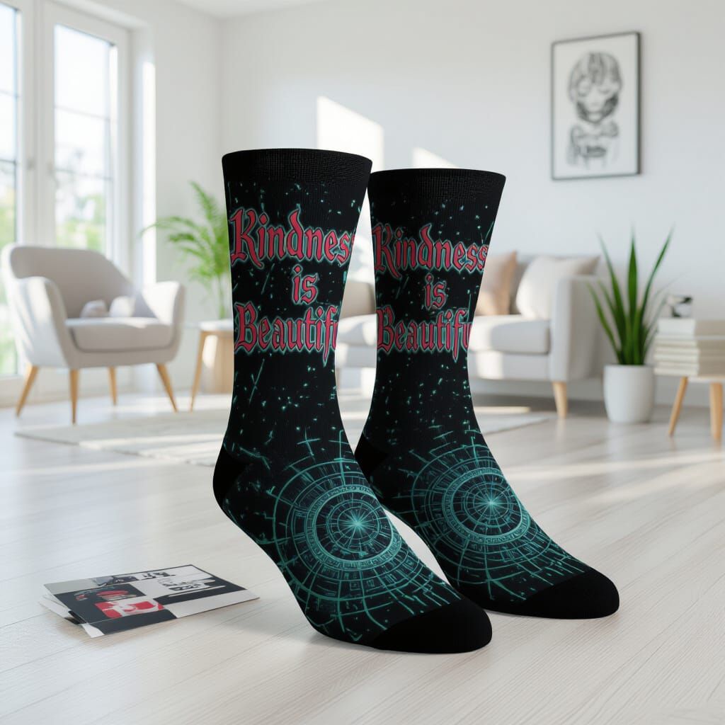 Metalcore Socks with Deathcore Font in Matching Room
