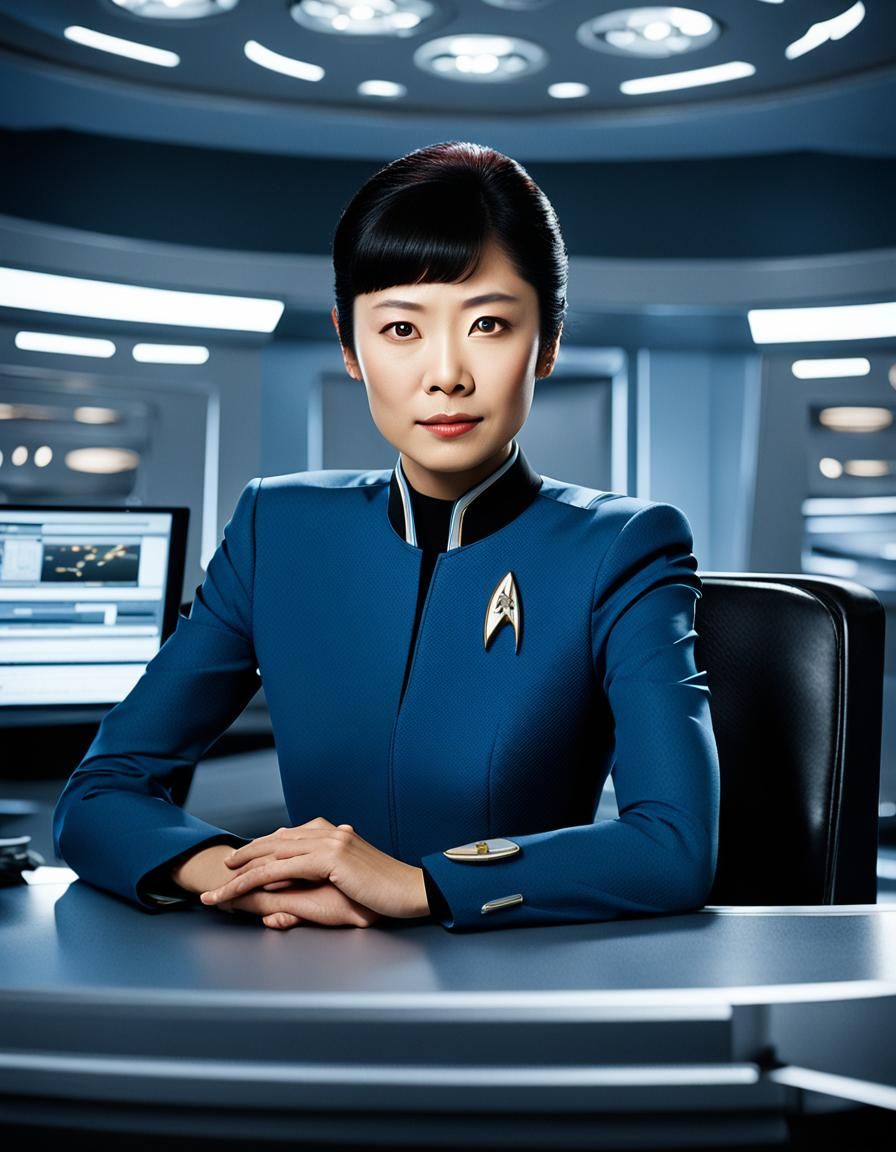 Hoshi Sato Close-Up Portrait in Star Trek Style