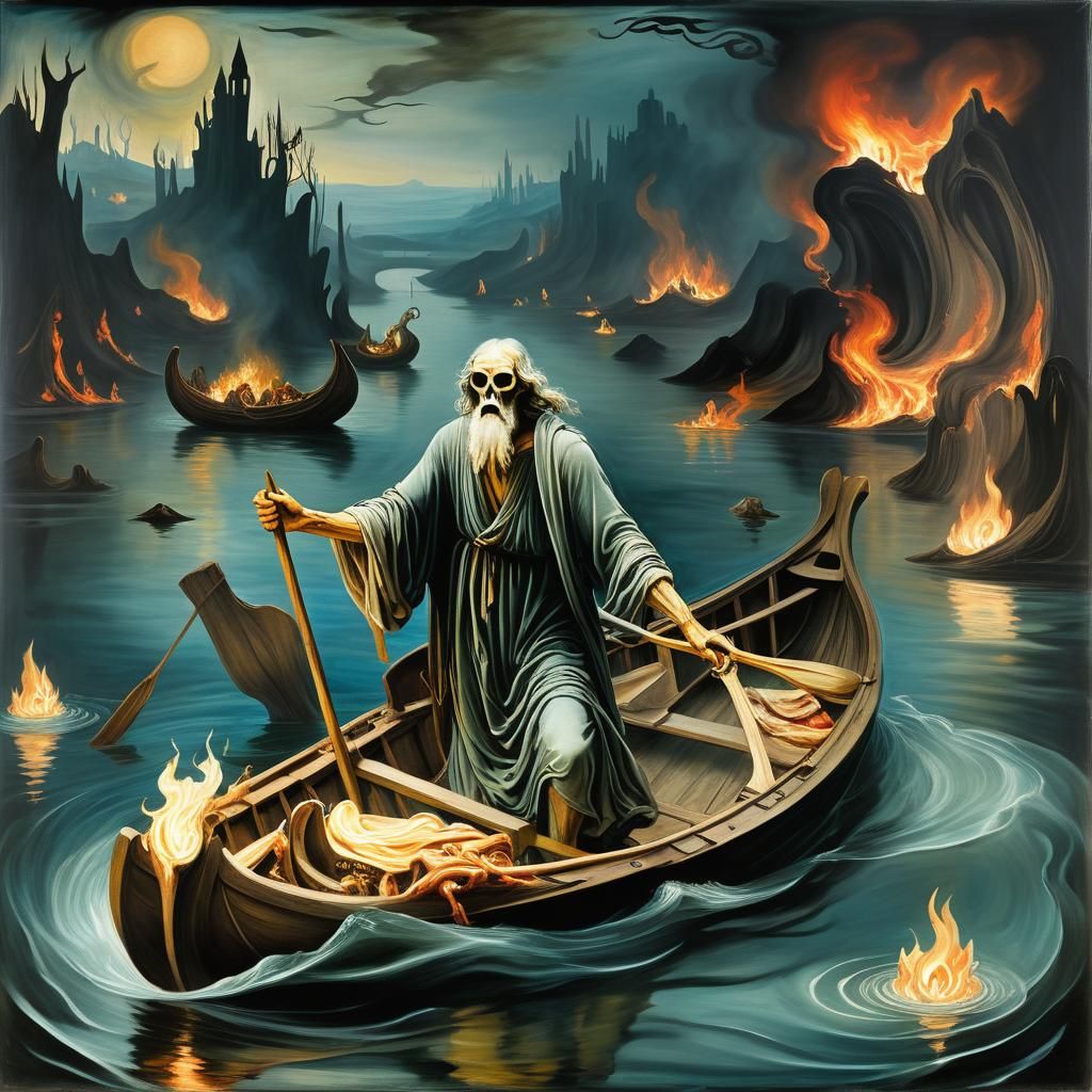 Charon the Ferryman on the River Styx