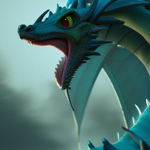 Female Dragon in 3D Digital Art Style