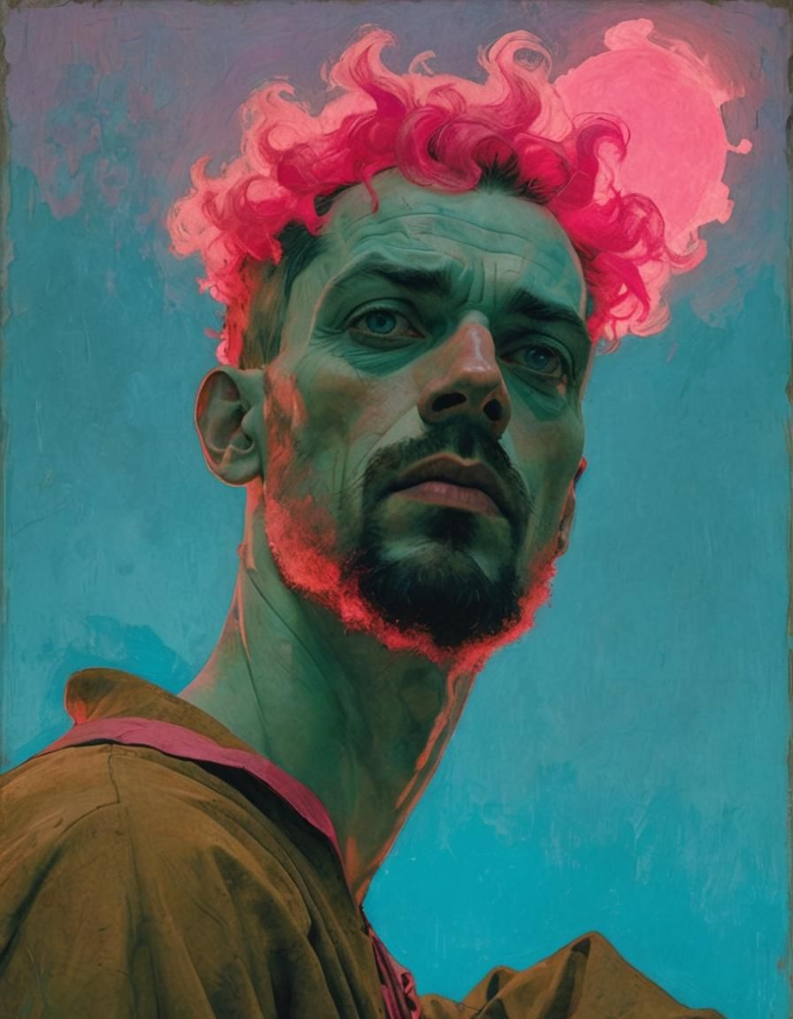 Luminous Figure in Pastel Colors, Portrait