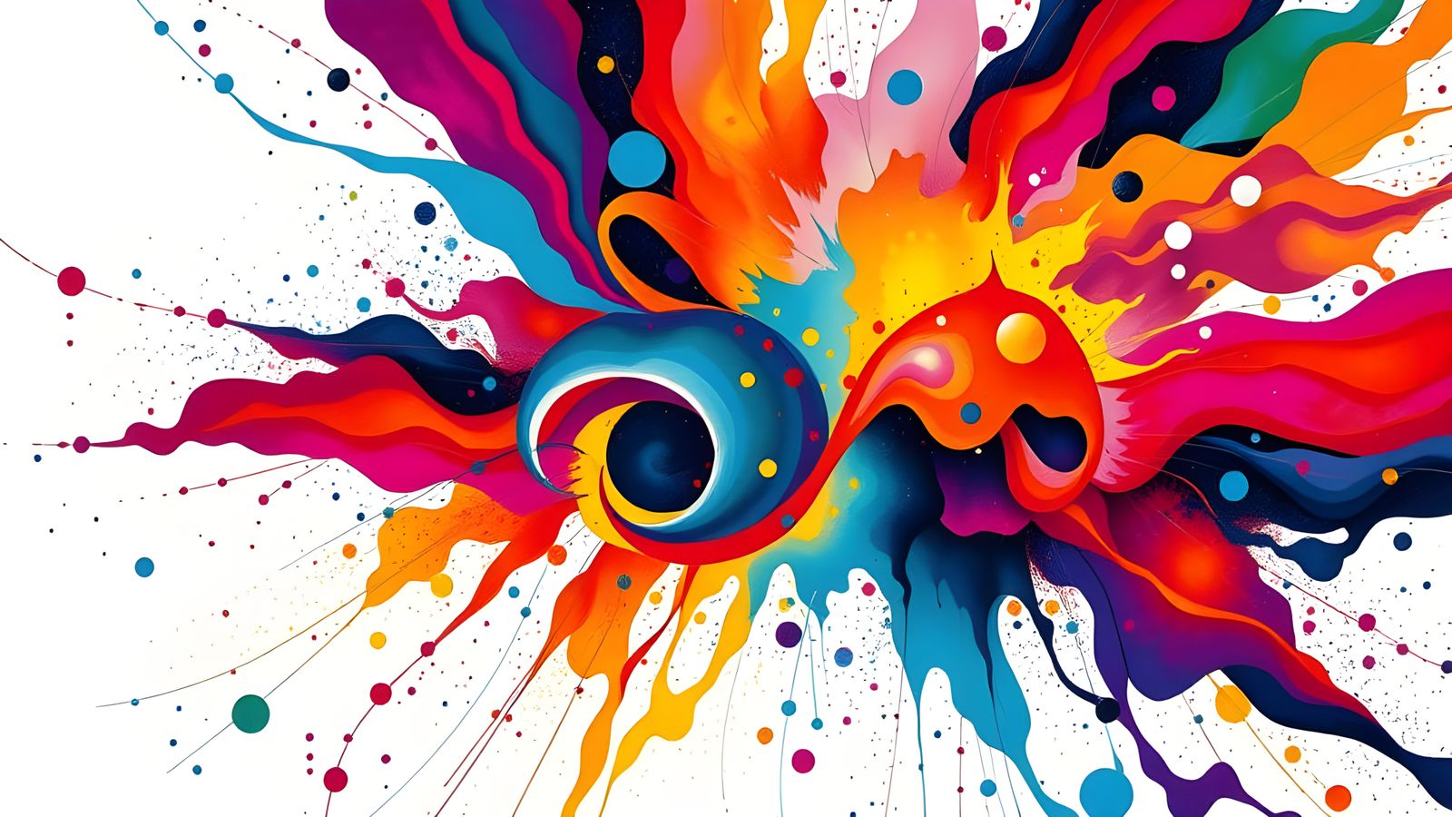 Cosmic Universe in Colored Ink Splatters