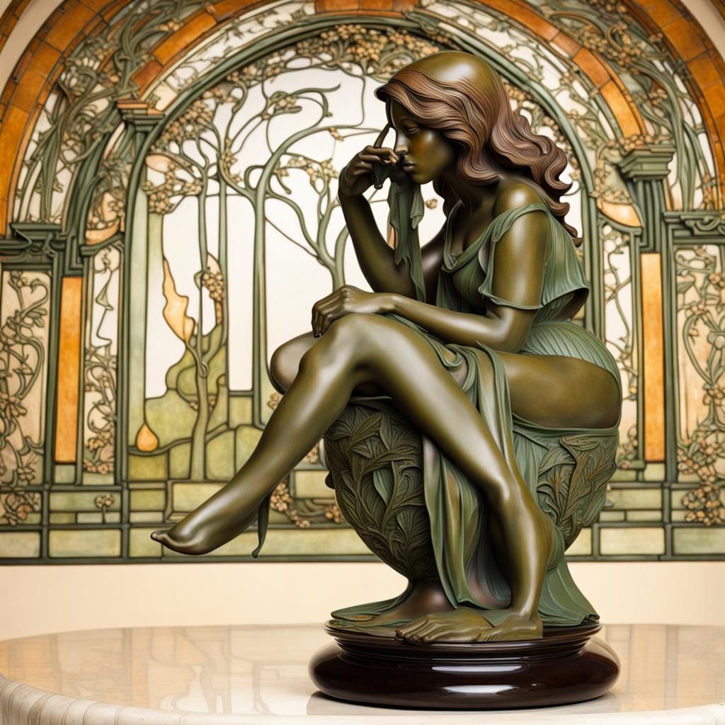 Art Nouveau Sculpture: Isabella and the Pot of Basil