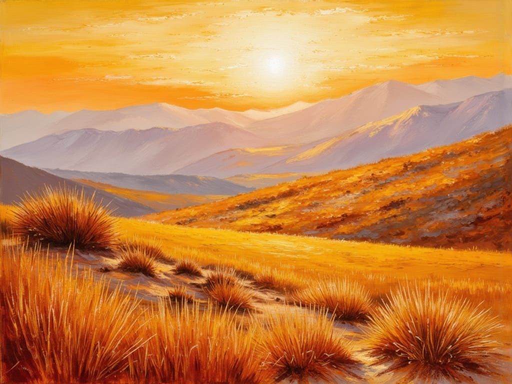 Monet Style Sunlit Fields and Fragmented Earth