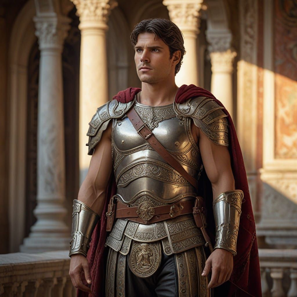 Roman General Giulio Cesare in Golden Afternoon Light