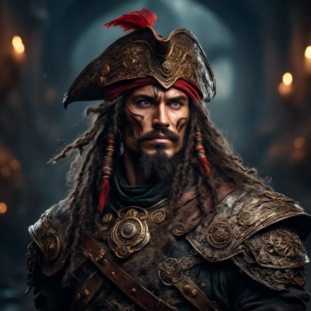 Detailed Portrait of a Warrior in Digital Art