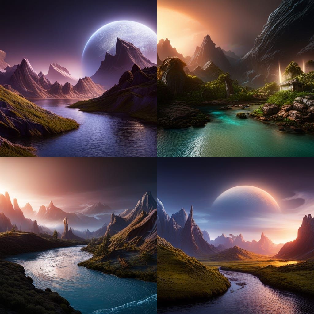Detailed Matte Painting of Earth in Deep Color