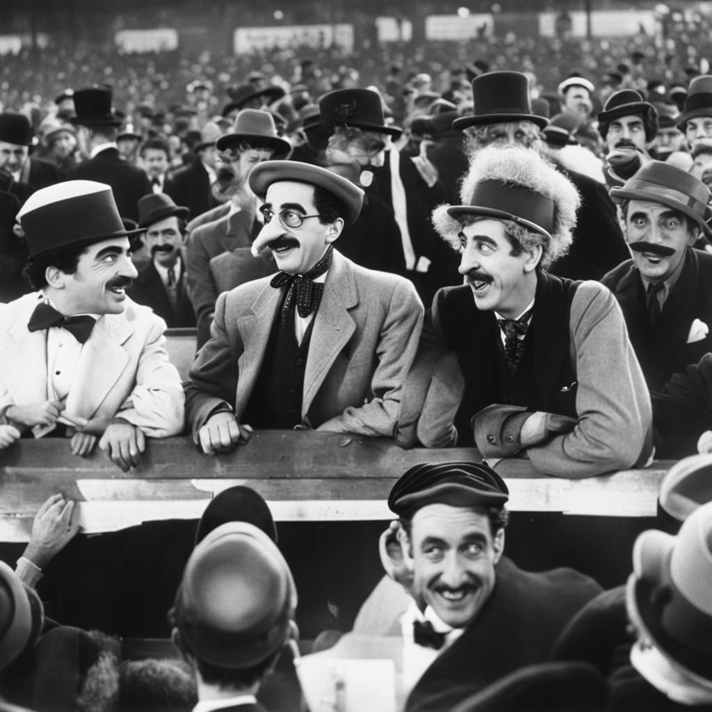 I got this for prompt "Marx Brothers A Day at the Races"!