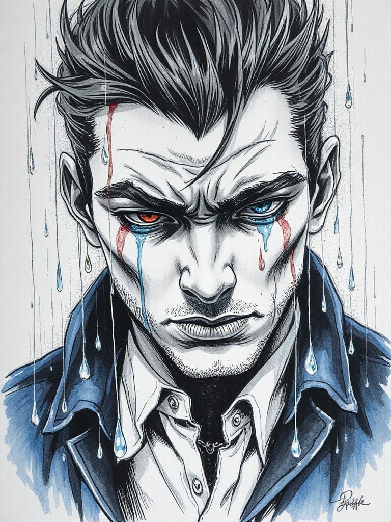 Emotion Manipulator Weeps: Weather Control Villain in Ink