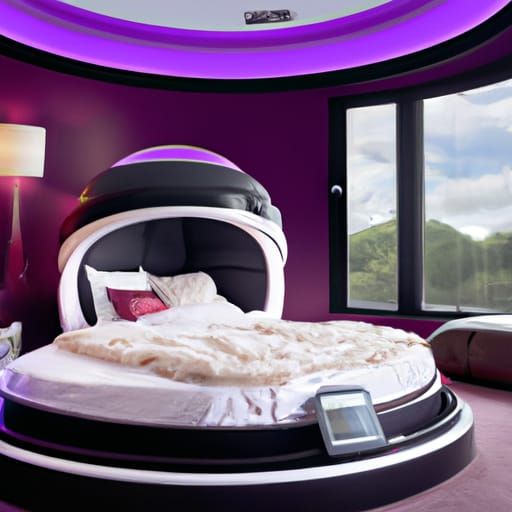 Ultramodern Circular Bedroom with Smart Wedding Bed