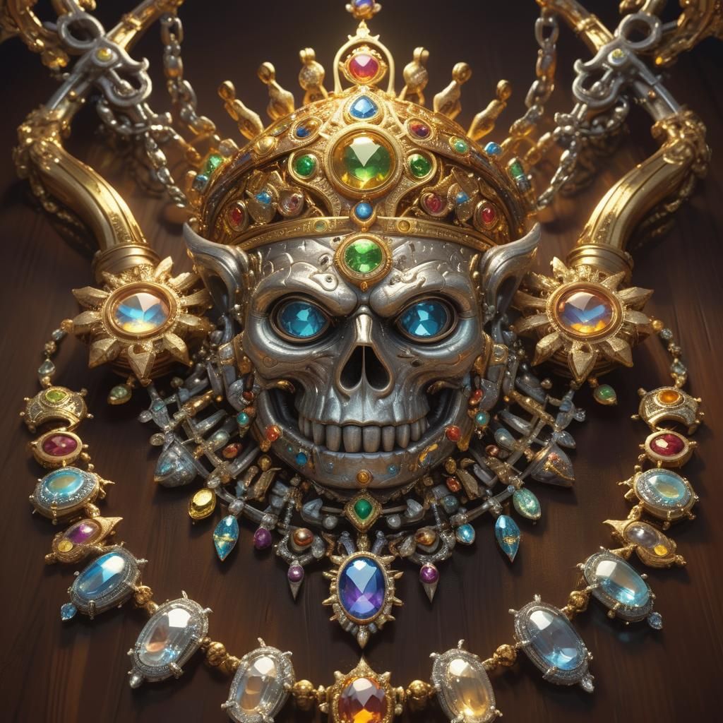 Opulent Treasure Trove Concept Art in Oil Painting Style