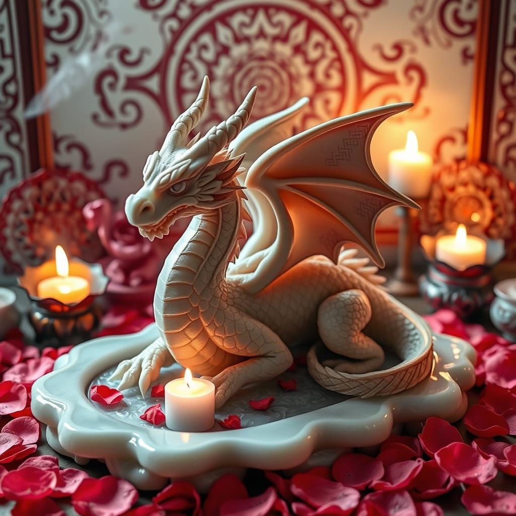 Soap Dragon Sculpture in Oriental Sanctuary