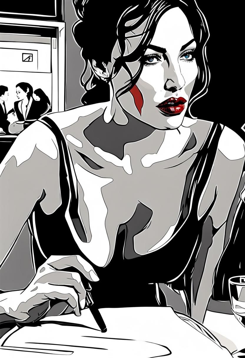 Monica Bellucci in Comic Book Art Style