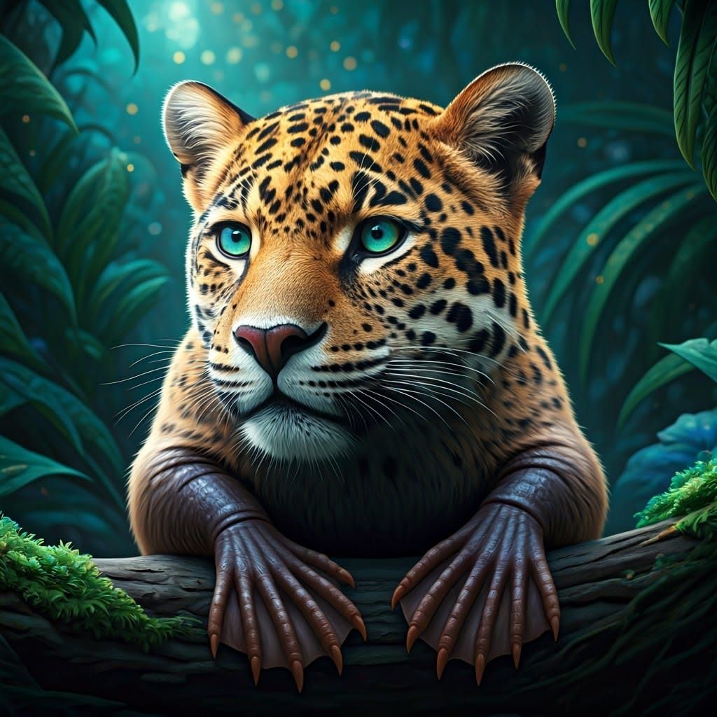 Jaguar Platypus Hybrid in Dreamlike Landscape