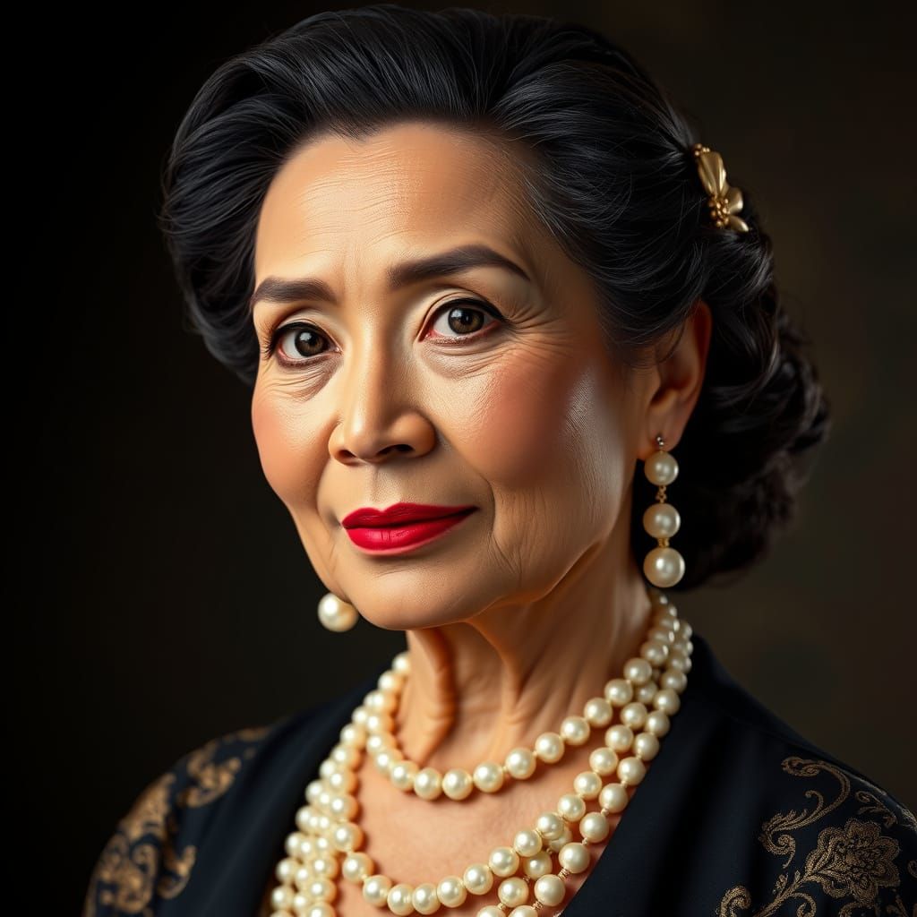 Elegant Filipina Matriarch Portrait in Dynamic Lighting