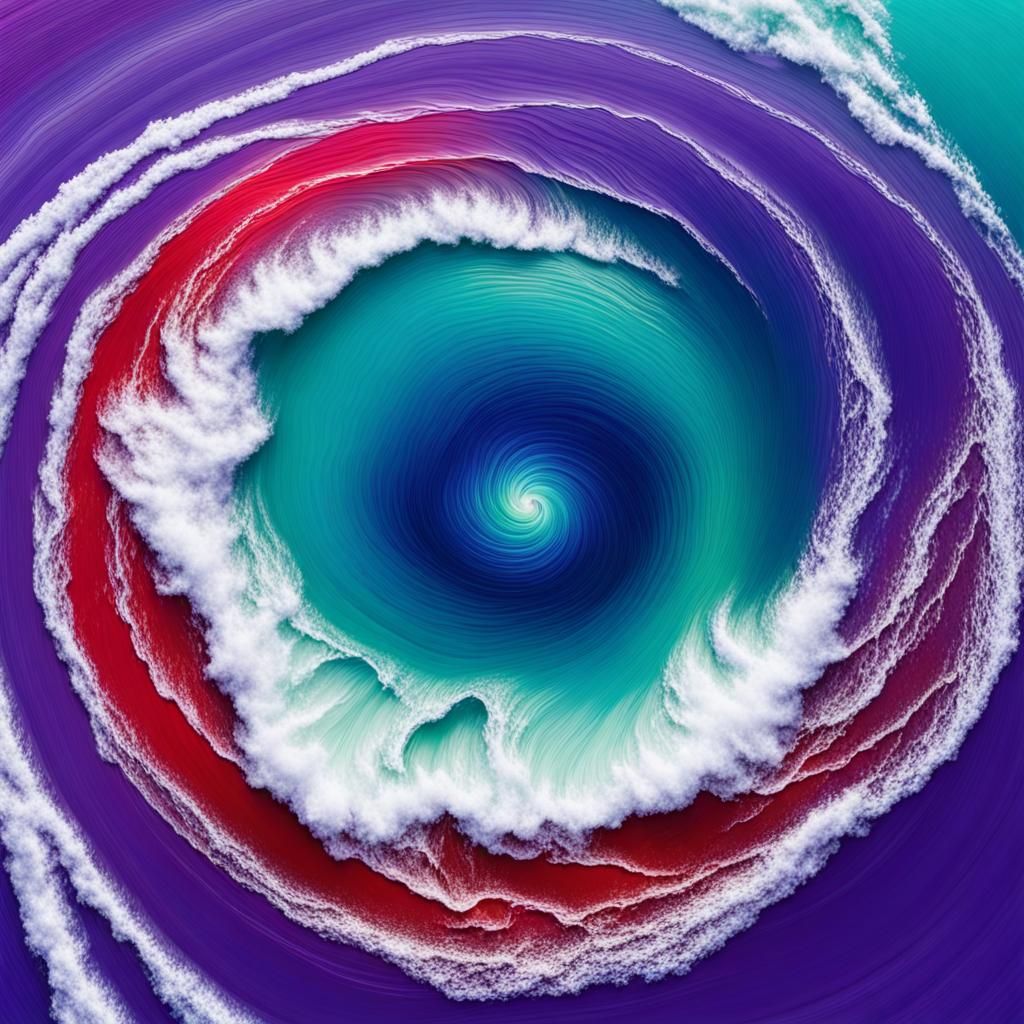 Colorful Ocean Whirlpool in Vivid Hues