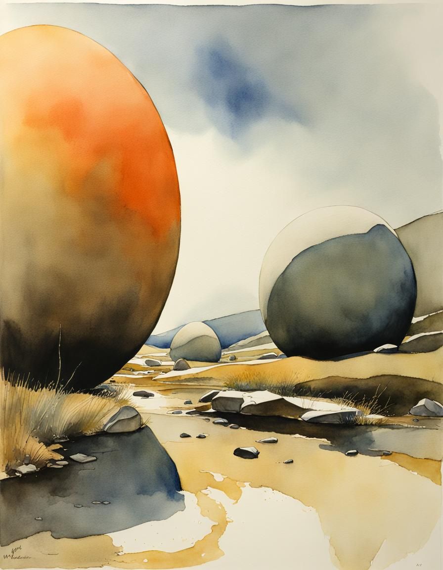 Watercolor Nodes with Transparent Washes and Dry Edges