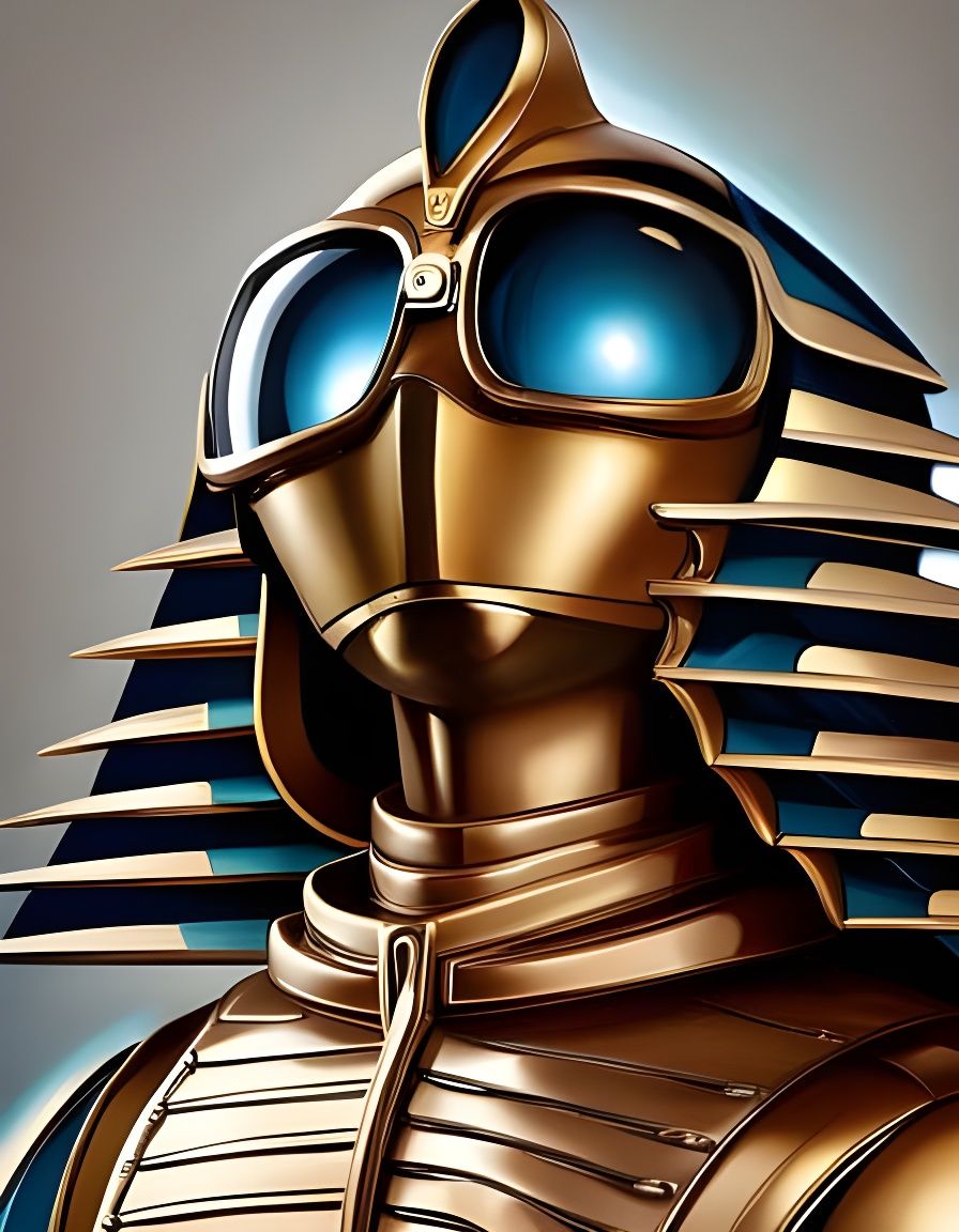 Daft Punk Golden Pharoah in Frazetta Style