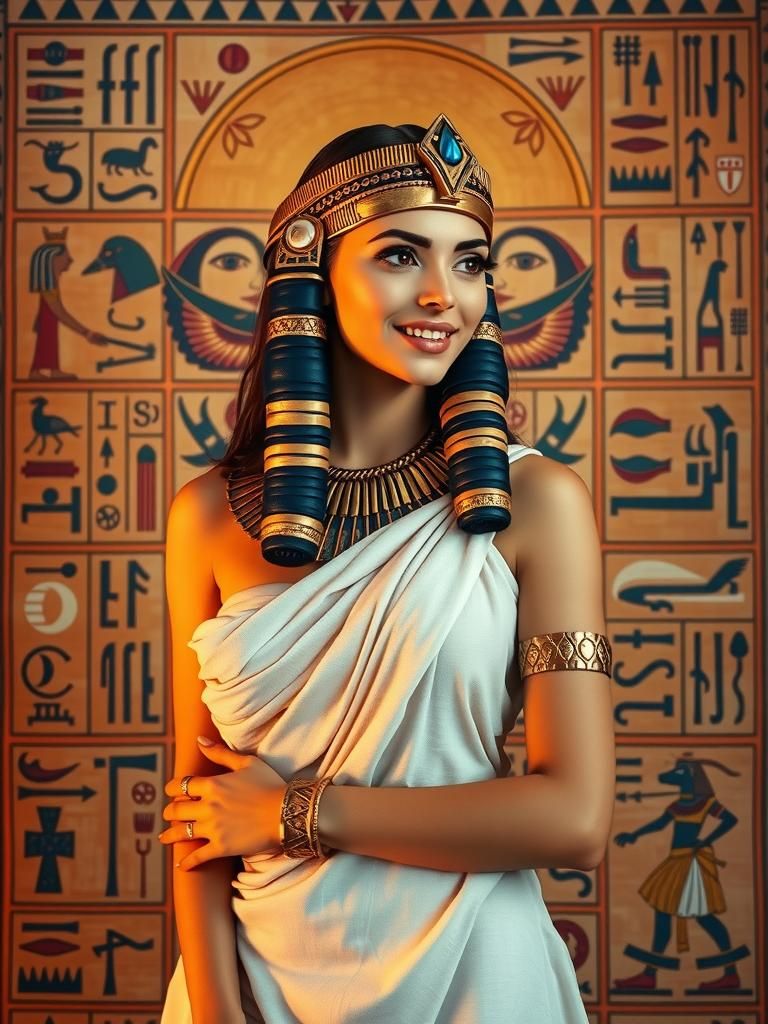 Hathor: Egyptian Goddess in Golden Light