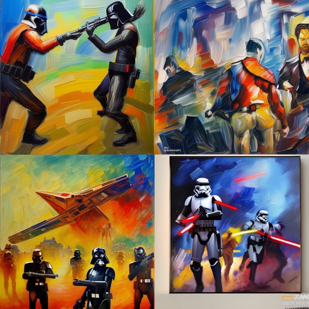 Star Wars Battlefront 2 in Expressionist Oil Painting