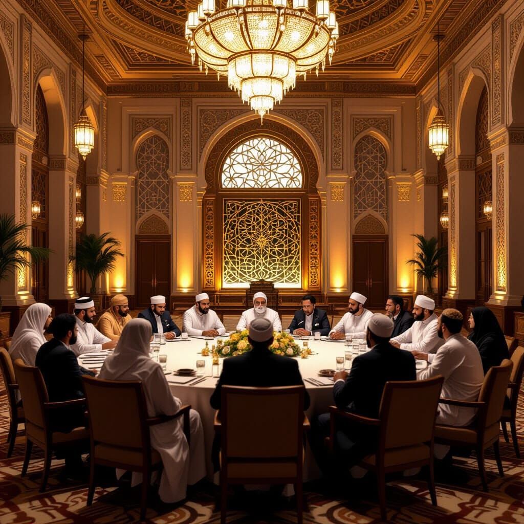 Muslim Leaders United in Opulent Conference Room