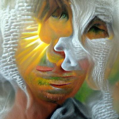 Impressionistic Portrait in Oil with Sun Rays
