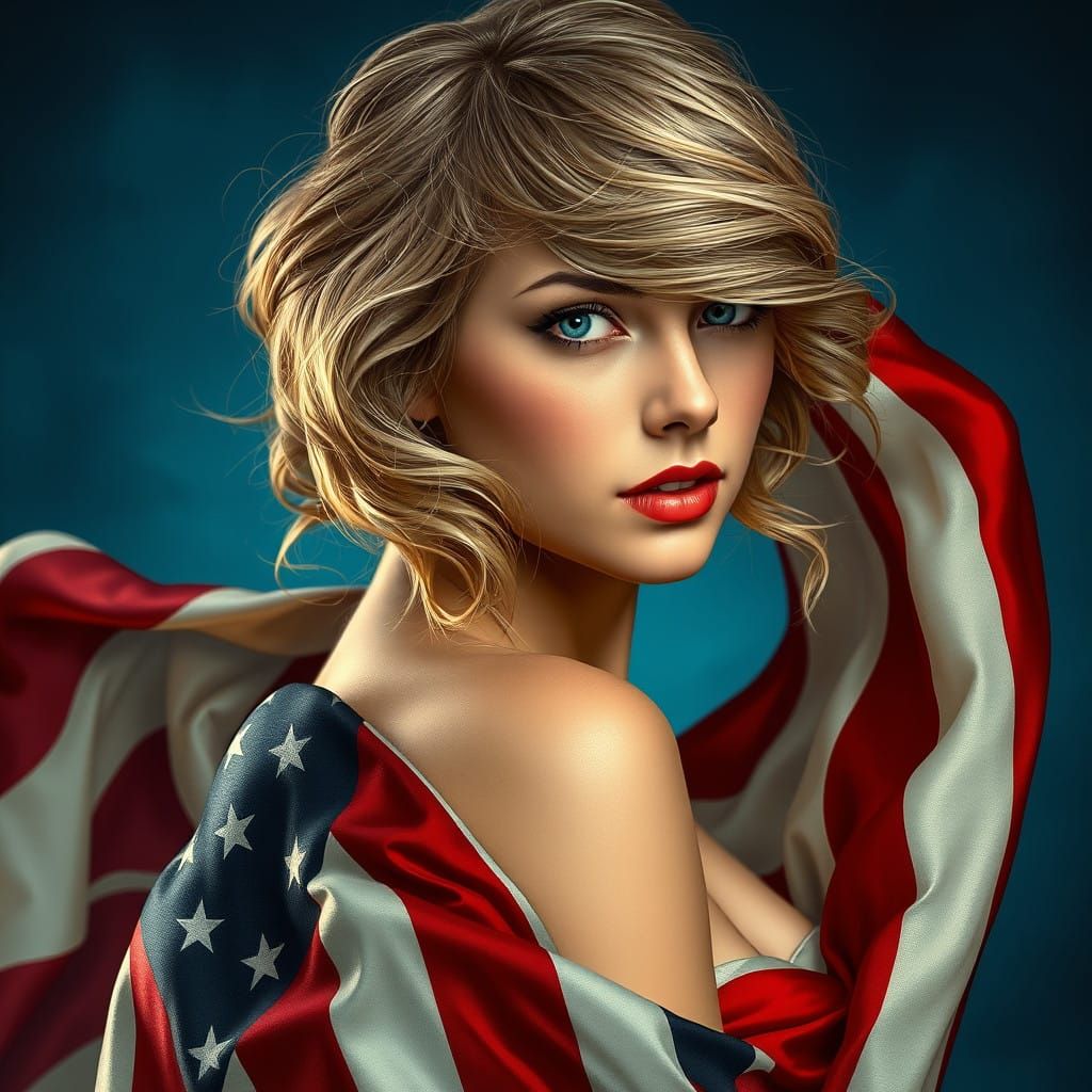 Elegant American Patriot in Art Nouveau Style