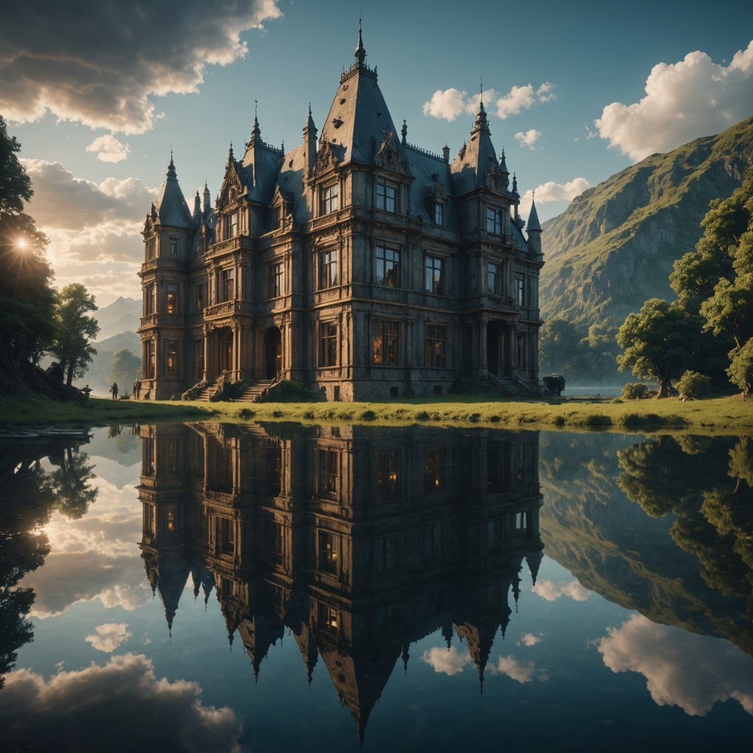 Epic Water Reflection Digital Matte Painting