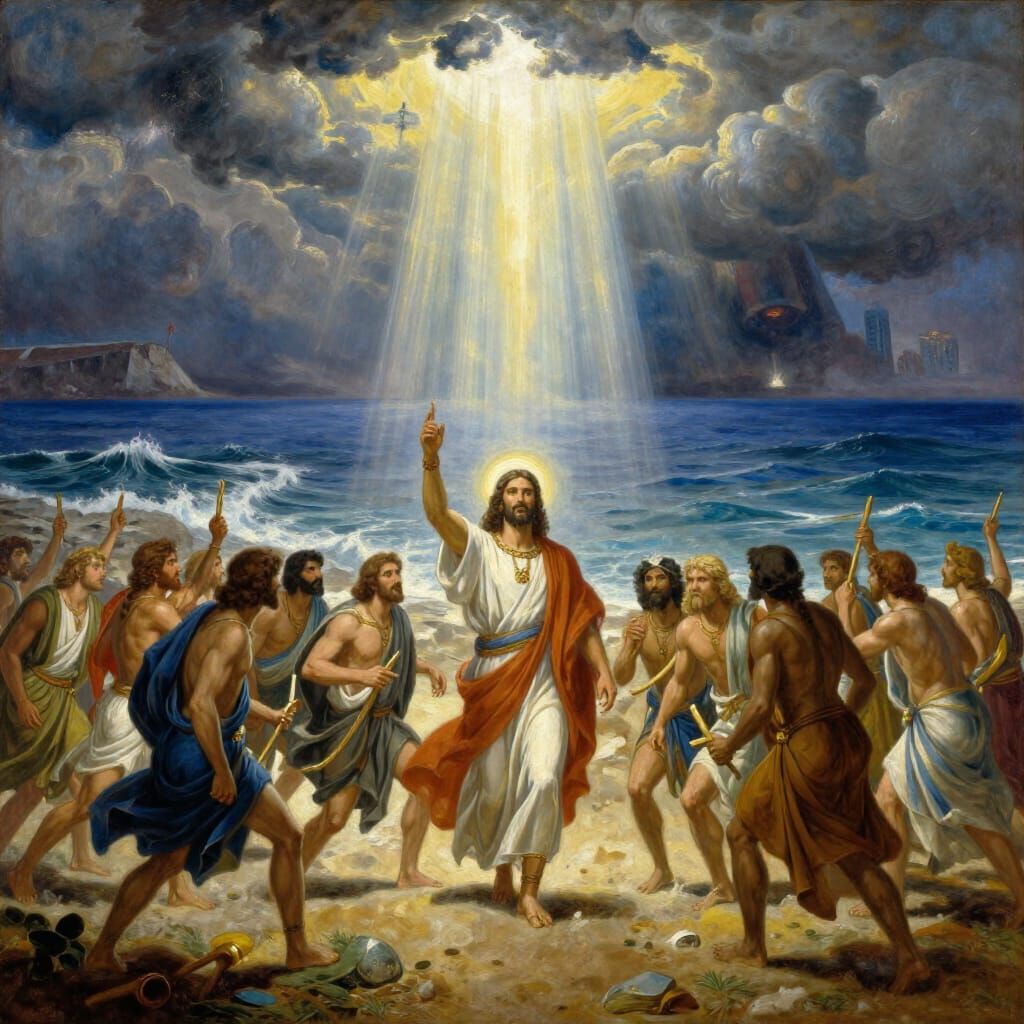 Divine Intervention: Moses Parts Red Sea in Epic Artistic St...