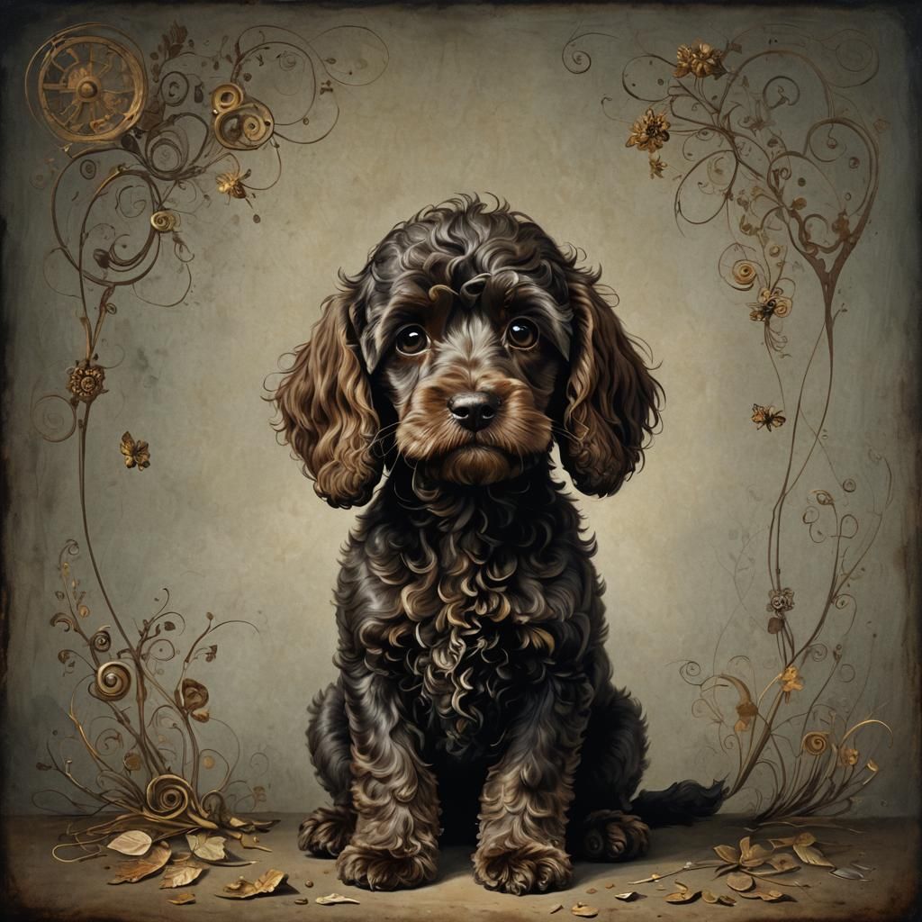 Cute Cockapoo in Magic Realism Style