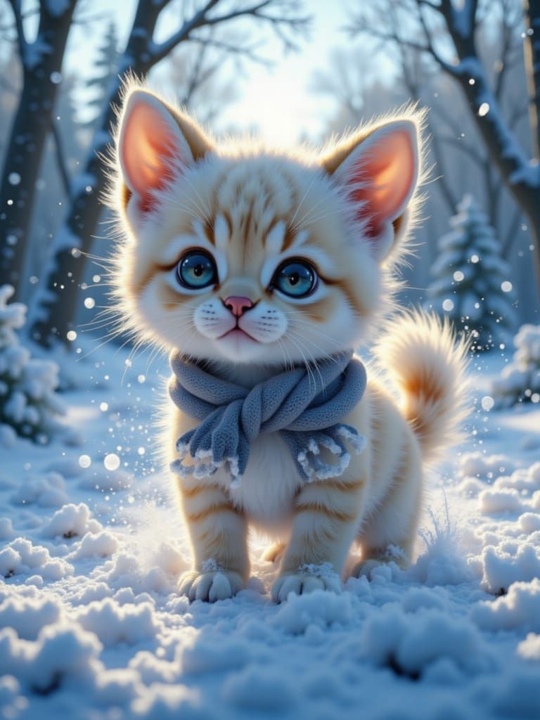 Majestic Snow Tiger Roaming a Winter Landscape