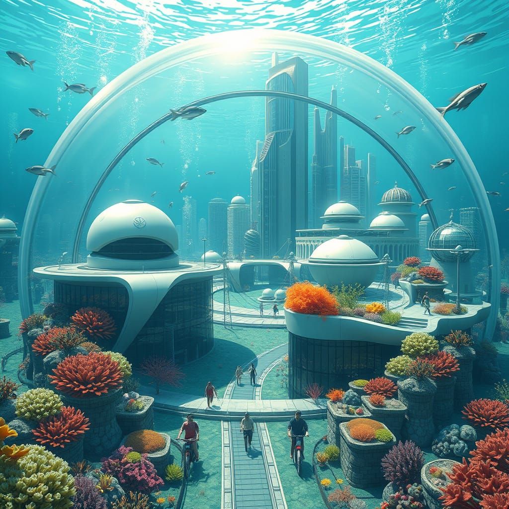 Vibrant Underwater City of the Future