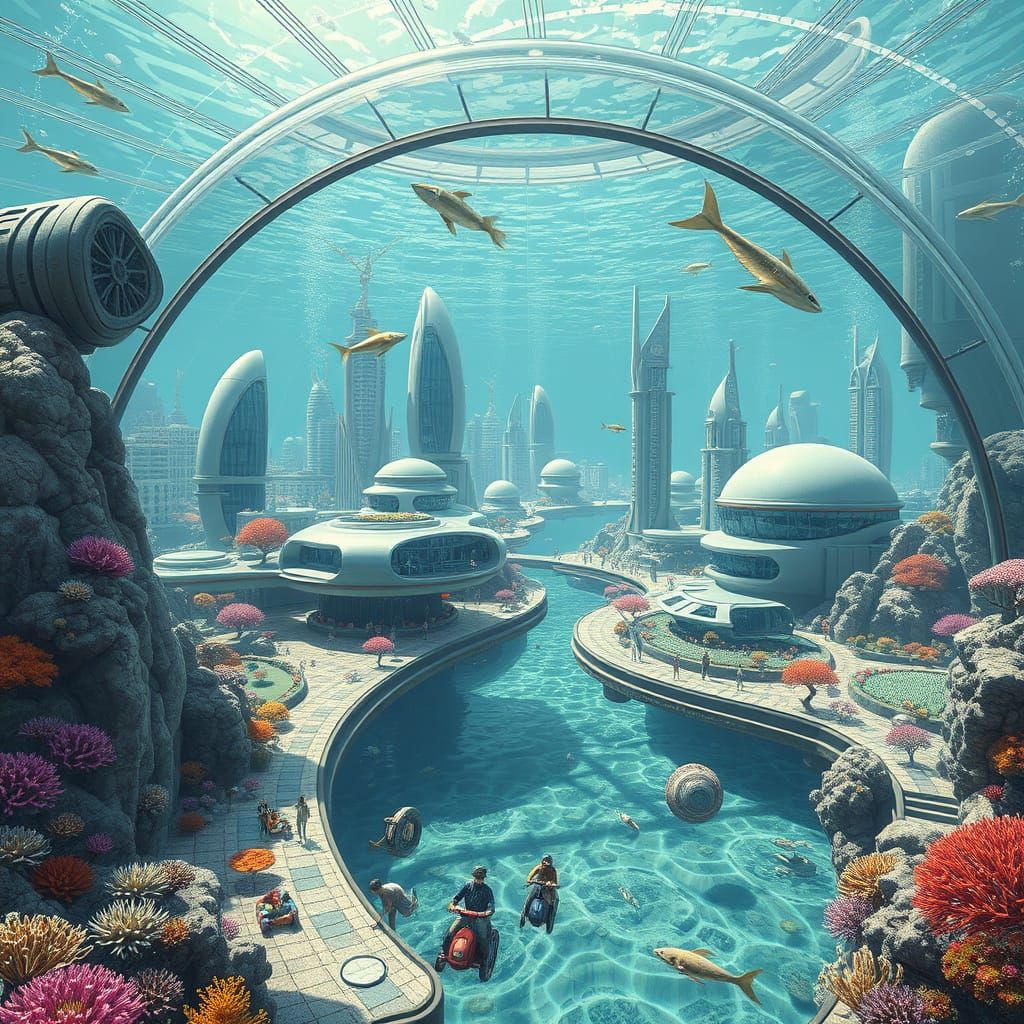 Underwater City in Dome: A Sustainable Future