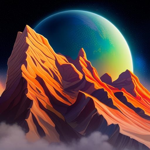 Exotic Planet Landscape with Vibrant Colors