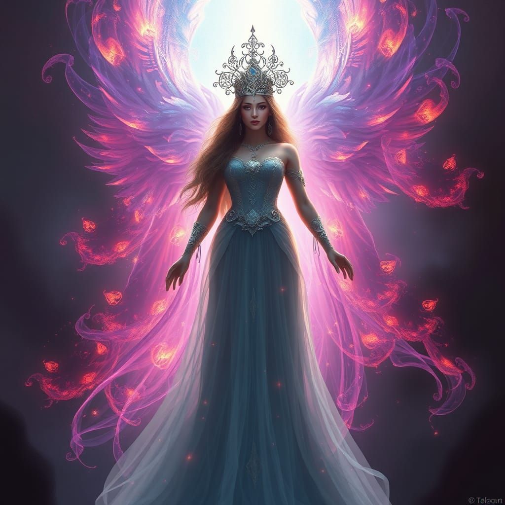 Ethereal Woman of Light in Fantasy Art Style