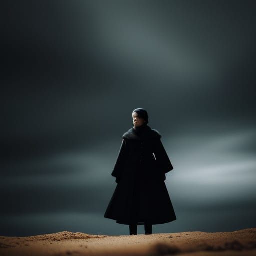 Dramatic Film Still of a Woman in Cinematic Style