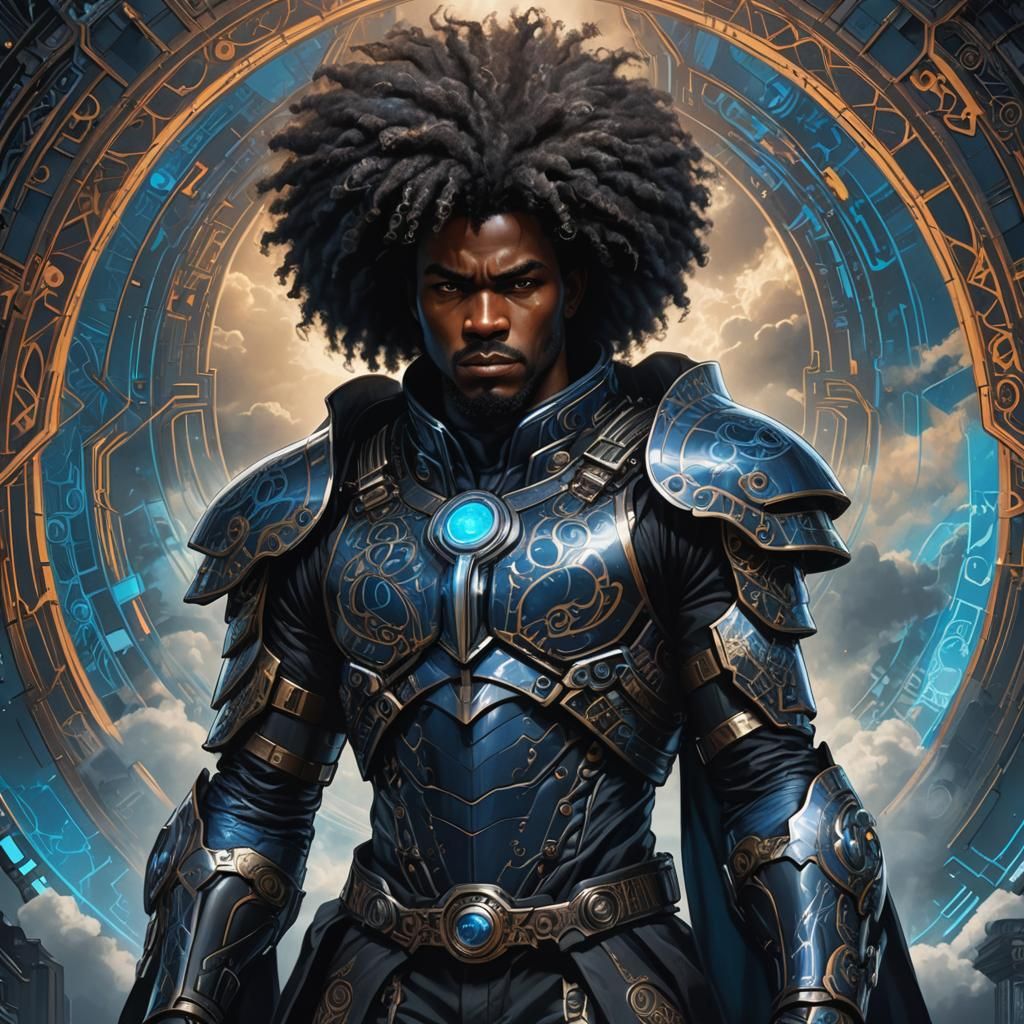 Cyberninja: Gothic Armor and Glowing Tattoos in Cyberpunk Ar...