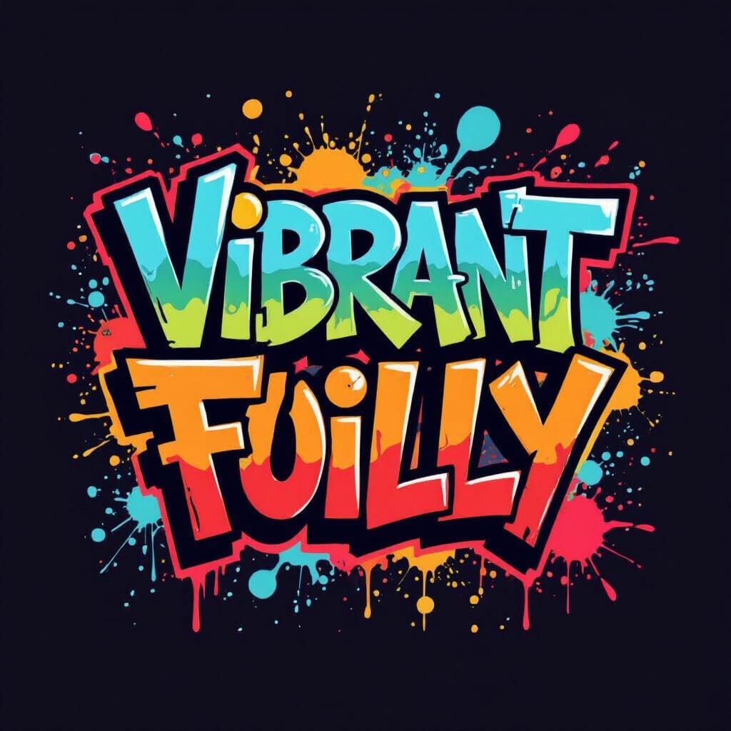 Dynamic Graffiti Logo with Abstract Shapes