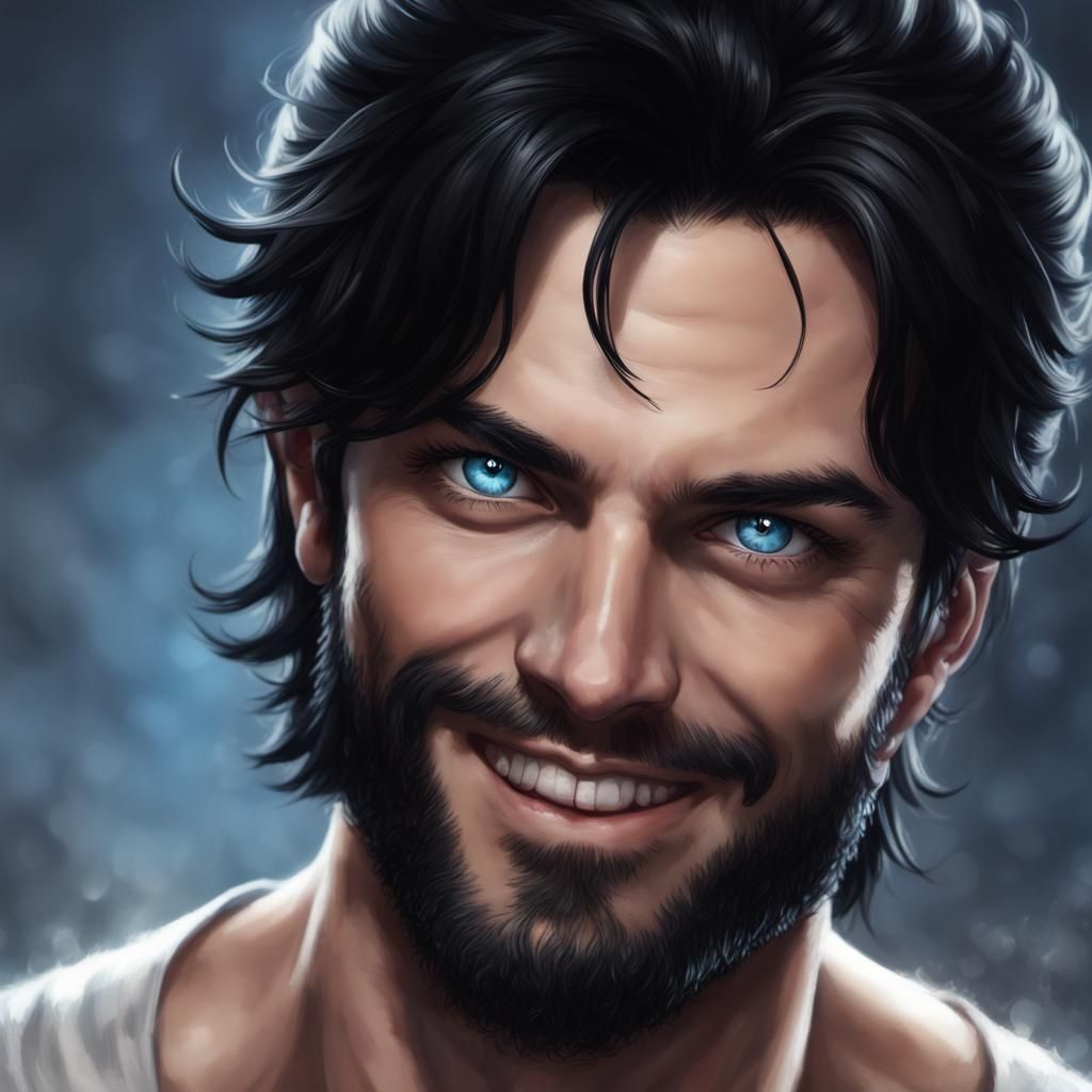 Intense Portrait of a Man with Piercing Gaze