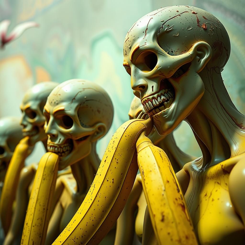 Surreal Mannequin Cult of Banana Eaters